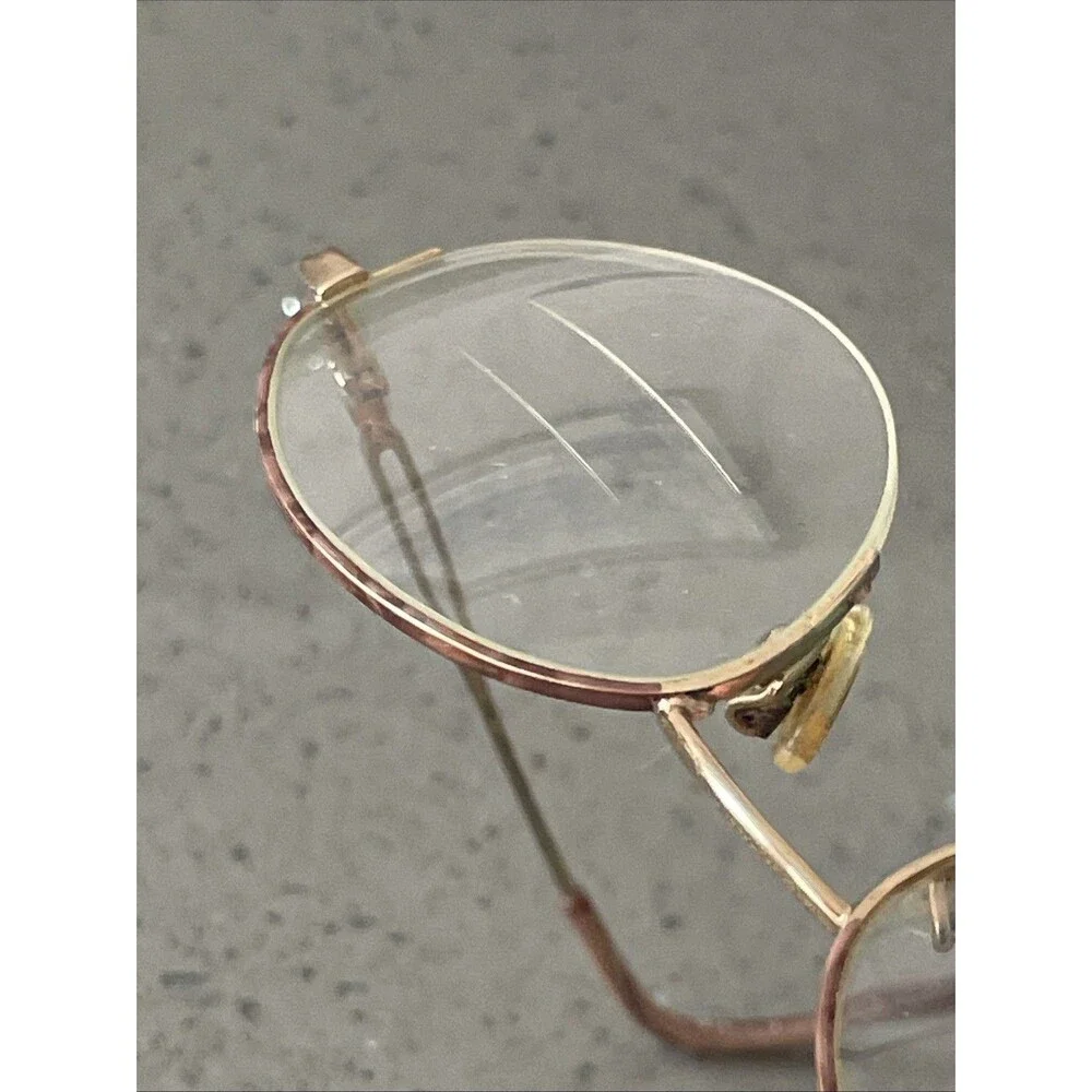 Safilo Eyeglasses Frames ONLY Gold Metal Full Rim 52-19-135 Gold Italy Half Rim